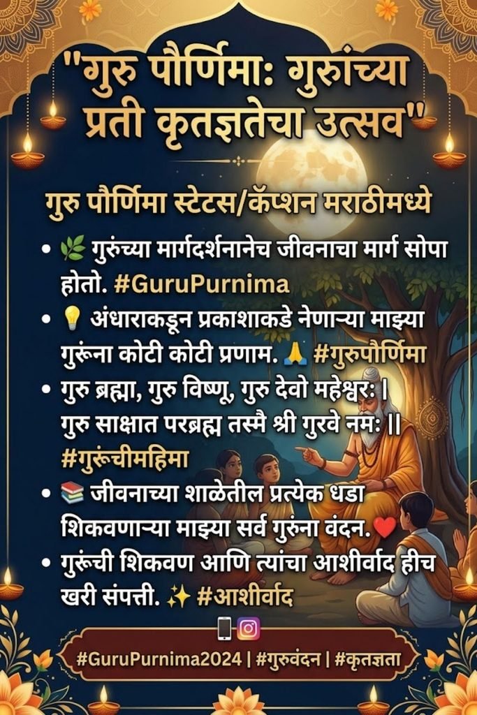 Guru Purnima Instagram Captions in Marathi