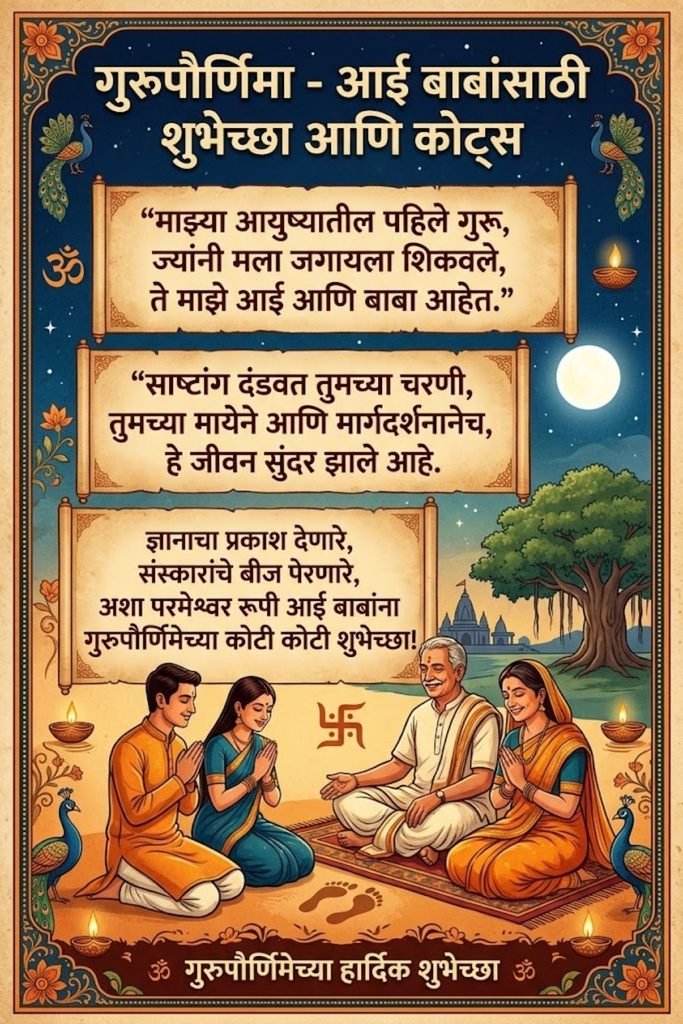 Guru Purnima Quotes in Marathi for Aai Baba