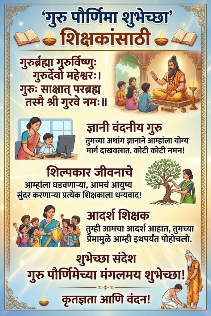 Teacher Wishes for Guru Purnima in Marathi
