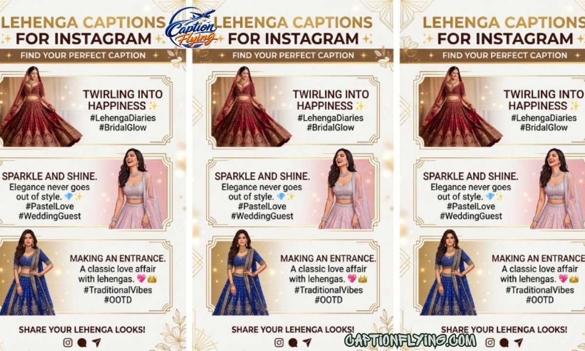 180+ Best Lehenga Captions for Instagram | Stylish, Cute & Trending 