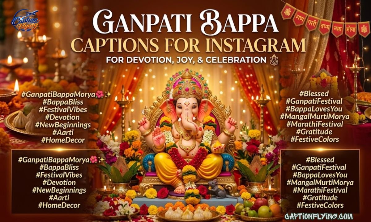 200+ Best Ganpati Bappa Captions for Instagram | Bappa Morya, Devotional & Trending Captions