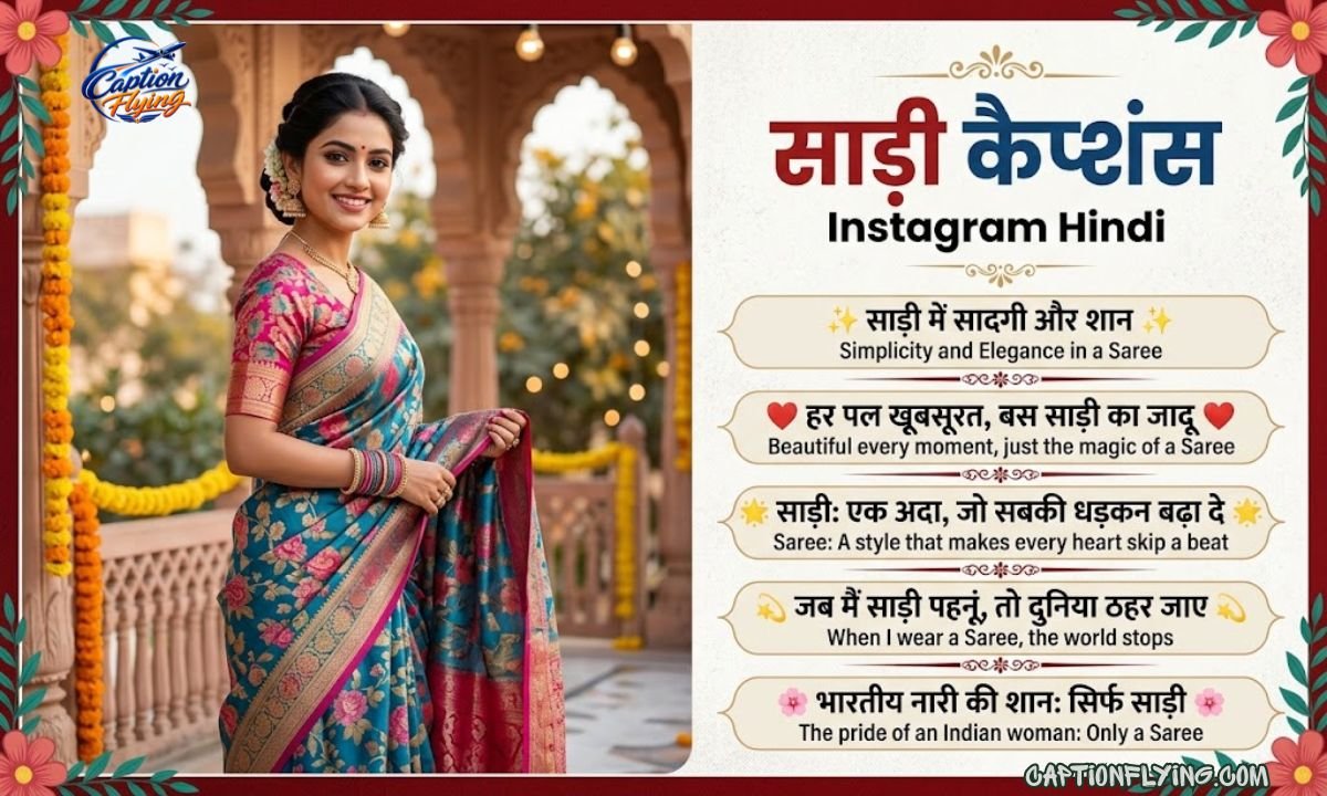 210+ Best Saree Captions for Instagram in Hindi | सुंदर, स्टाइलिश, ट्रेडिशनल & Attitude Captions 