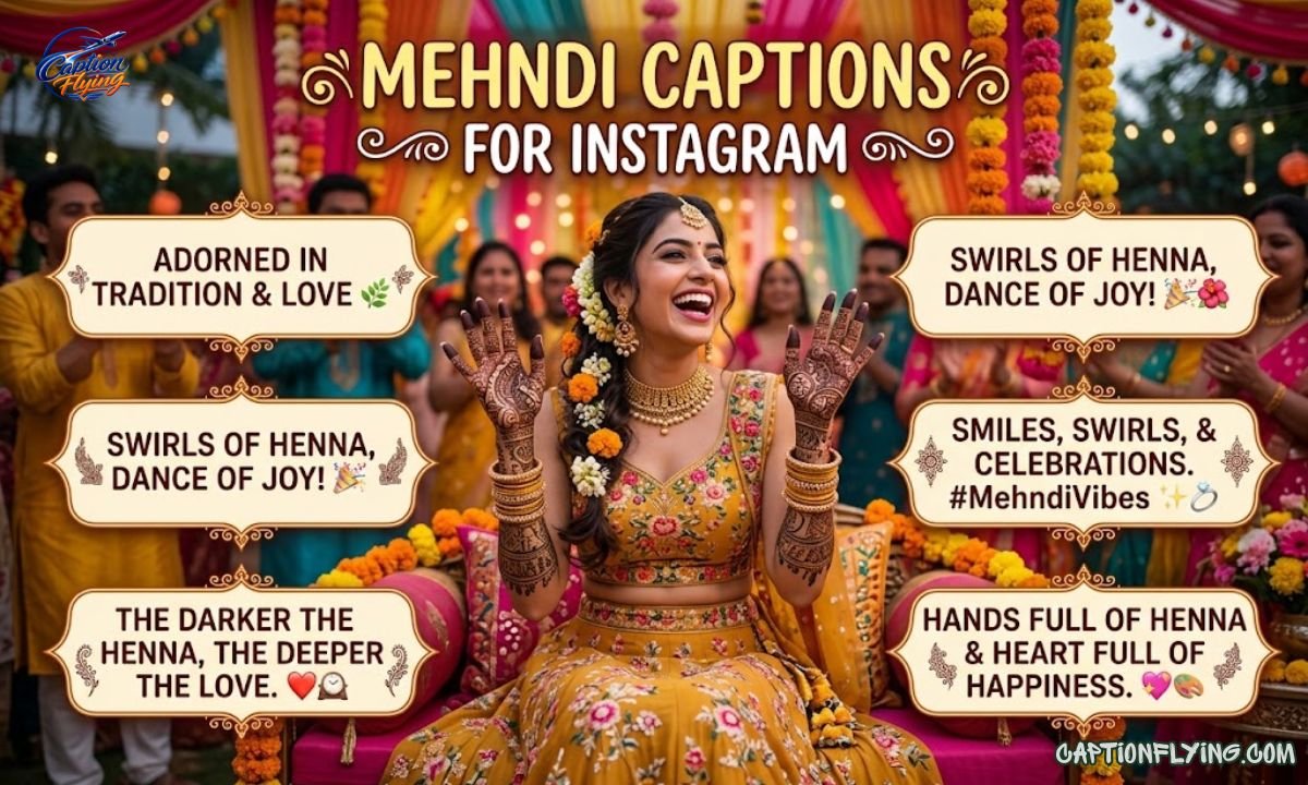 280+ Best Mehndi Captions for Instagram | Beautiful, Cute, Bridal & Henna Captions 
