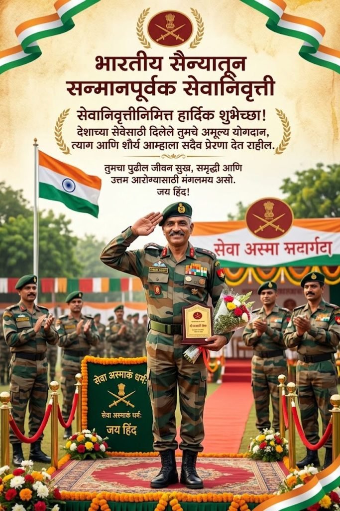 Army Retirement Wishes in Marathi