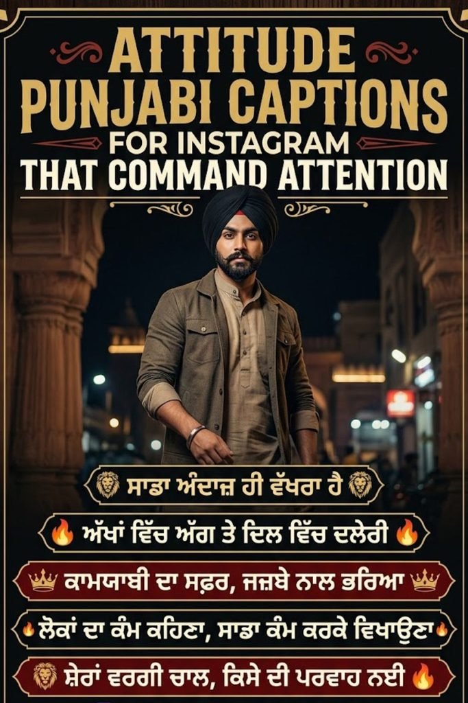 Attitude Punjabi Captions for Instagram That Command Attention