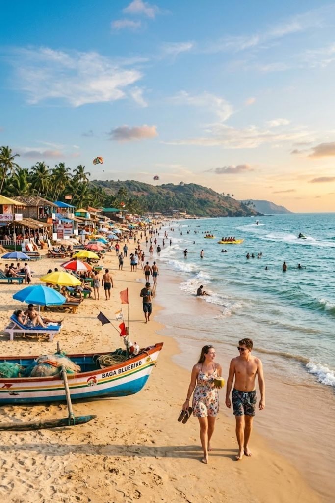 Baga Beach Goa Caption