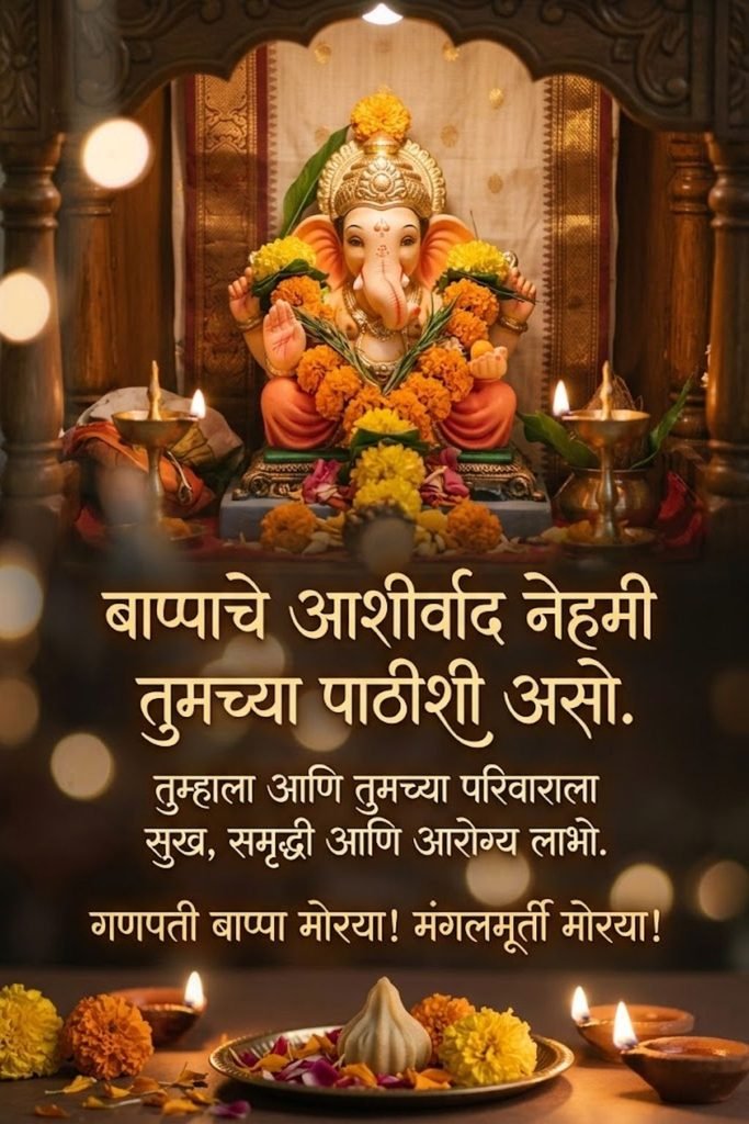 Bappa Blessings Captions in Marathi