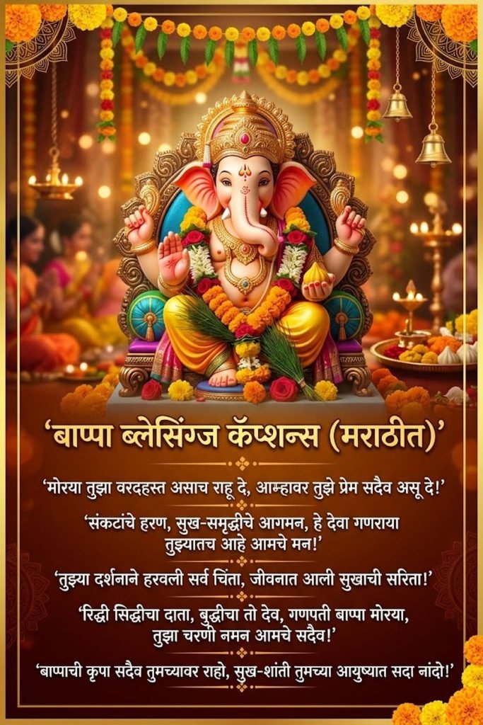 Bappa Blessings Captions in Marathi