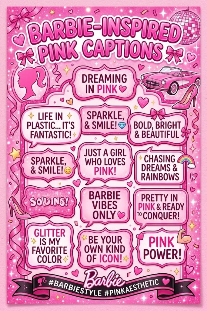 Barbie-Inspired Pink Captions 🎀💗