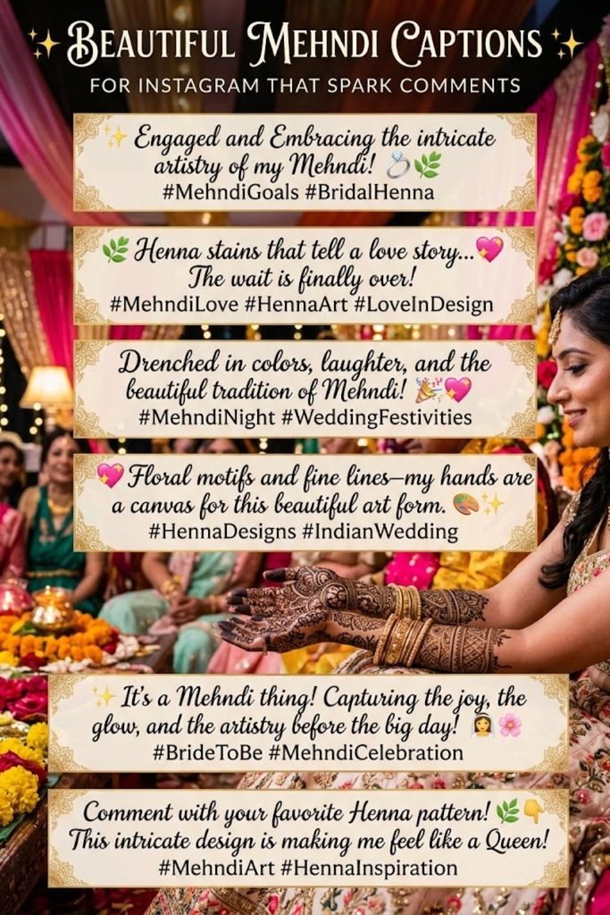 Beautiful Mehndi Captions For Instagram That Spark Comments