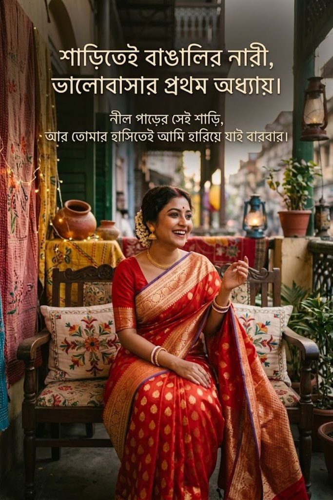 Bengali love captions for saree