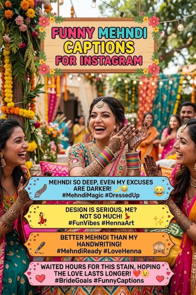 Funny Mehndi Captions For Instagram To Add Playful Vibes