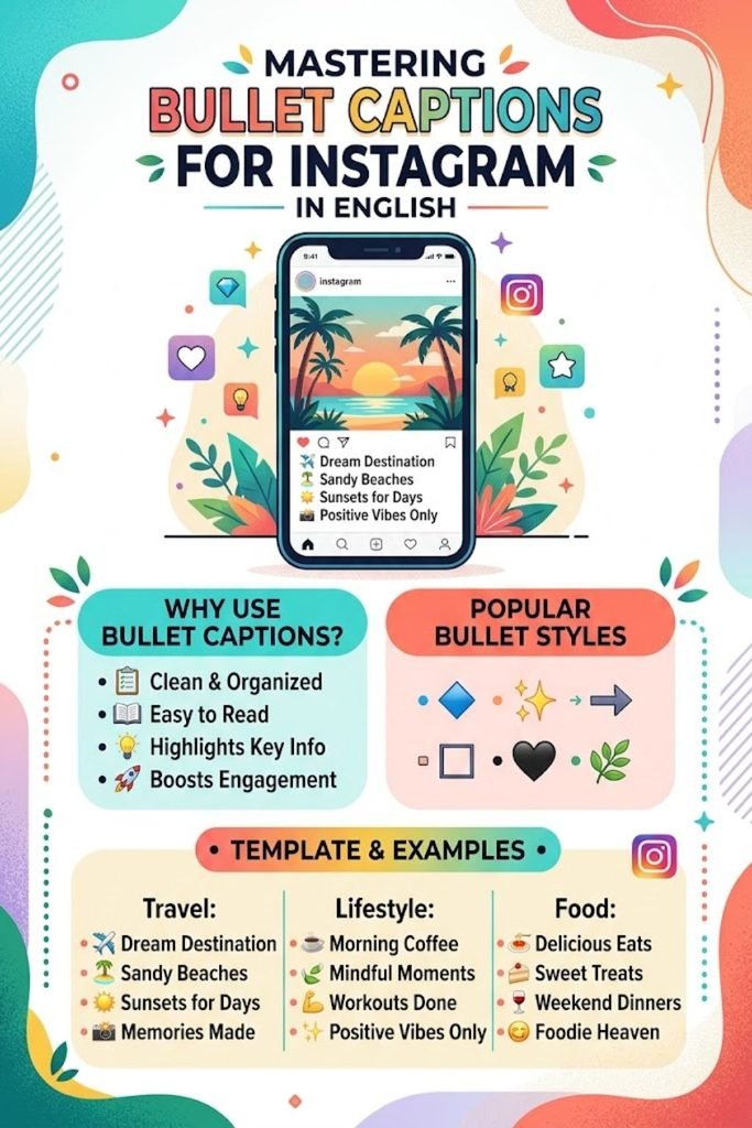Bullet Captions for Instagram in English