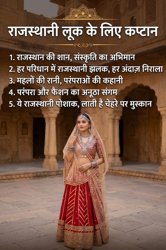 Captions for Rajasthani Look in Hindi