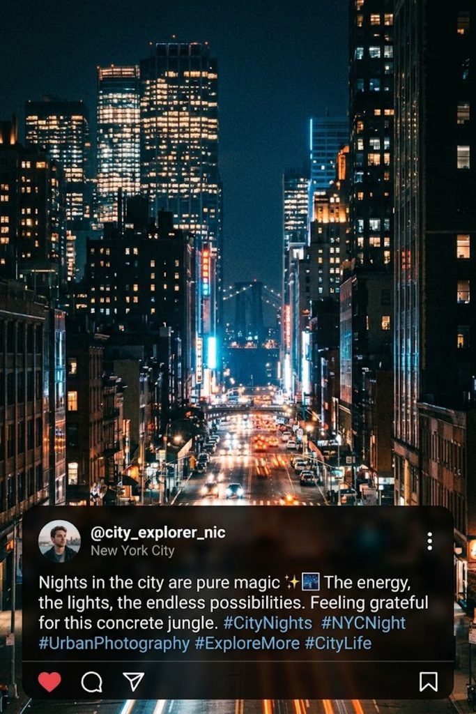 City Night Captions for Instagram 🏙️