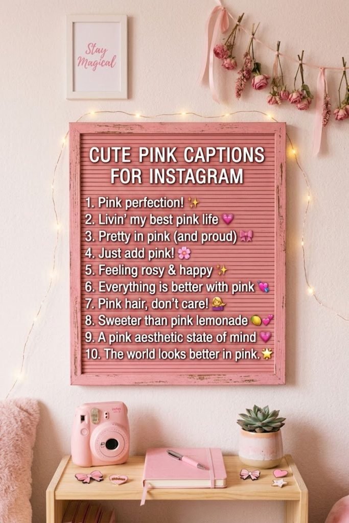 Cute Pink Captions for Instagram 🎀💗