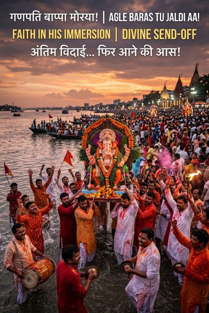 Devotional Ganesh Visarjan Captions