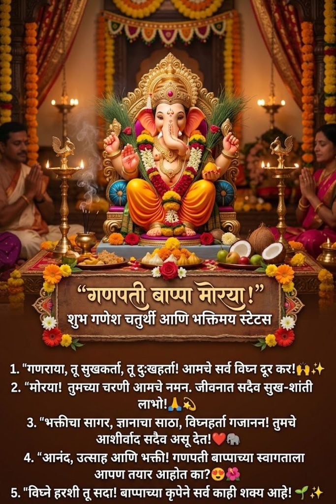 Devotional Ganpati Bappa Captions in Marathi