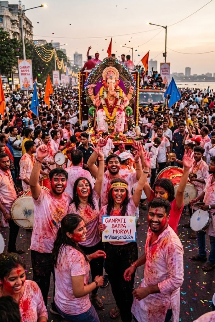Fun Ganpati Visarjan Captions for Instagram