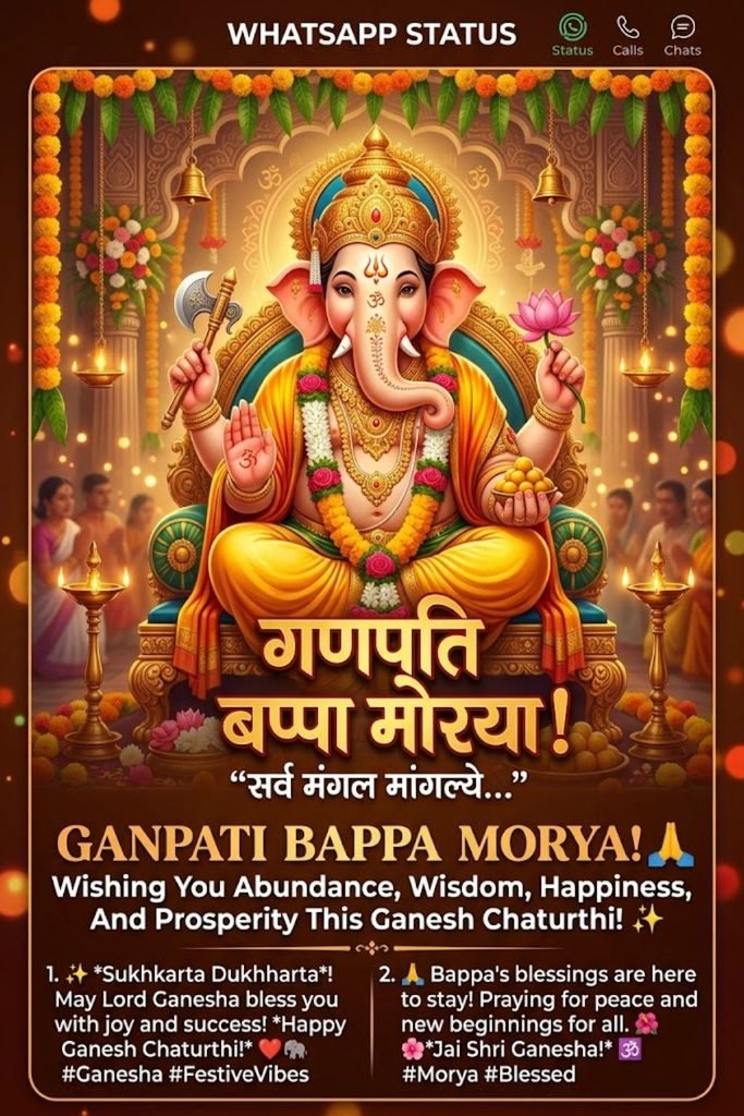 Ganpati Bappa Caption for WhatsApp
