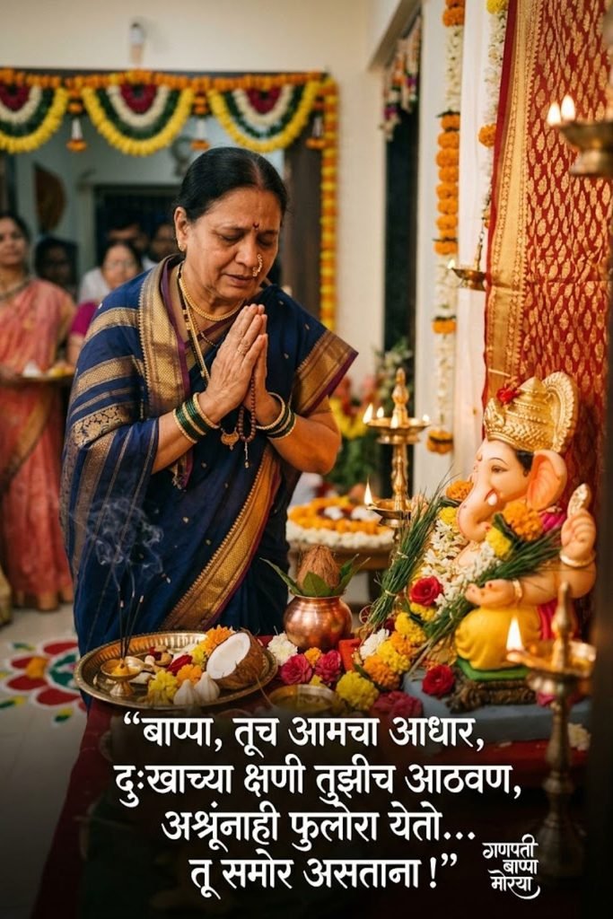 Ganpati Bappa Caption in Marathi Emotional