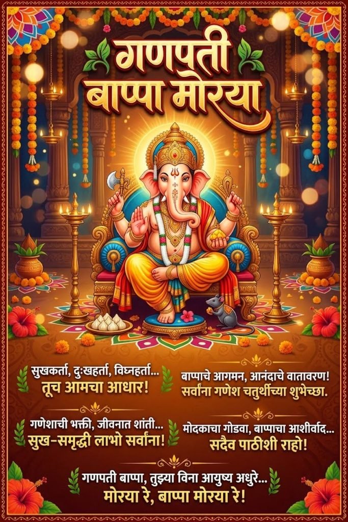 Ganpati Bappa Captions Marathi