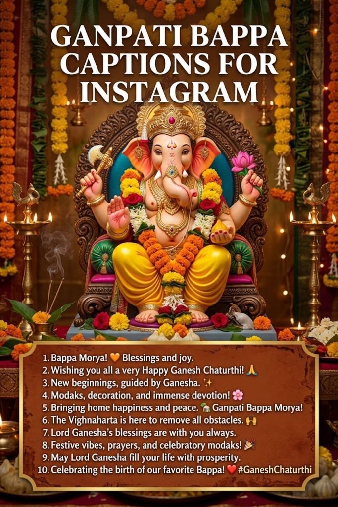 Ganpati Bappa Captions for Instagram in English