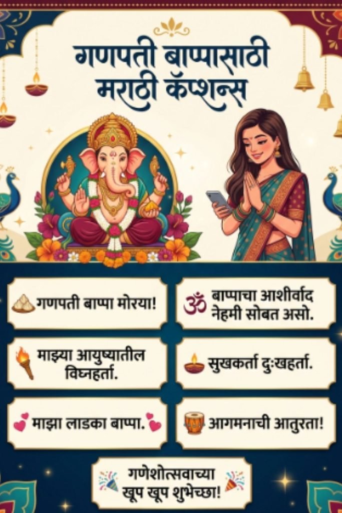 Ganpati Captions for Instagram in Marathi for Girl