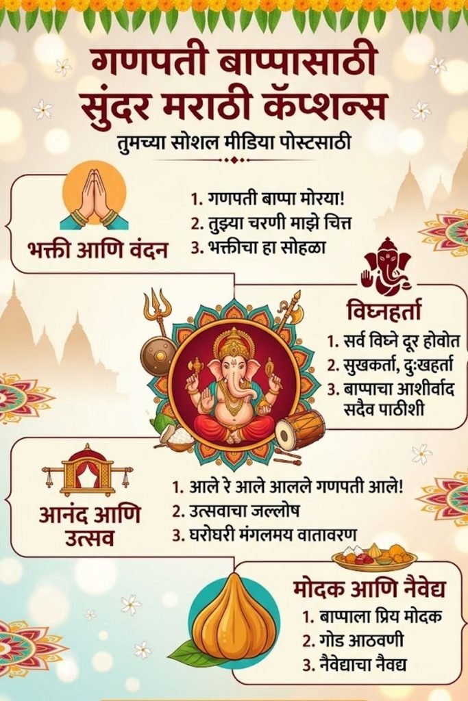 Ganpati Captions in Marathi