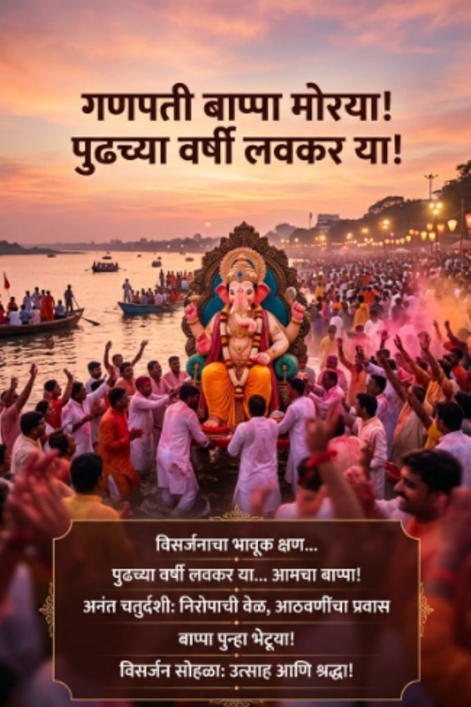 Ganpati Visarjan Captions Marathi