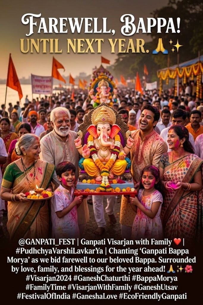 Ganpati Visarjan Captions for Instagram with Family