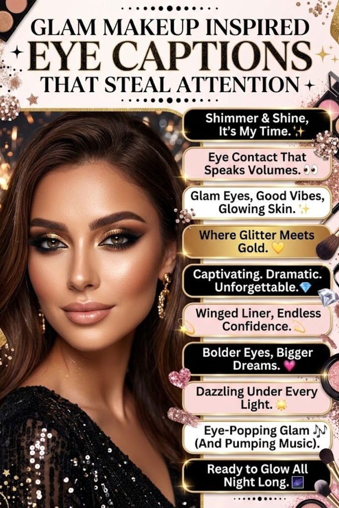 Glam Makeup Inspired Eye Captions That Steal Attention