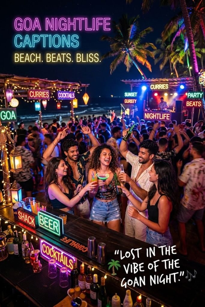 Goa Nightlife Captions
