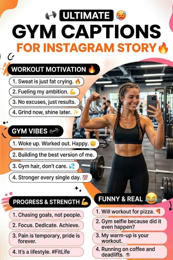 Gym Captions for Instagram Story 📸