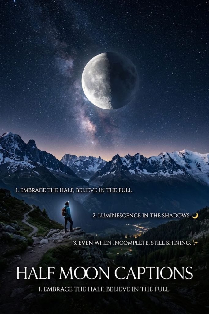 Half Moon Captions 🌗