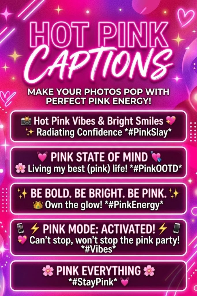Hot Pink Captions 🔥💗