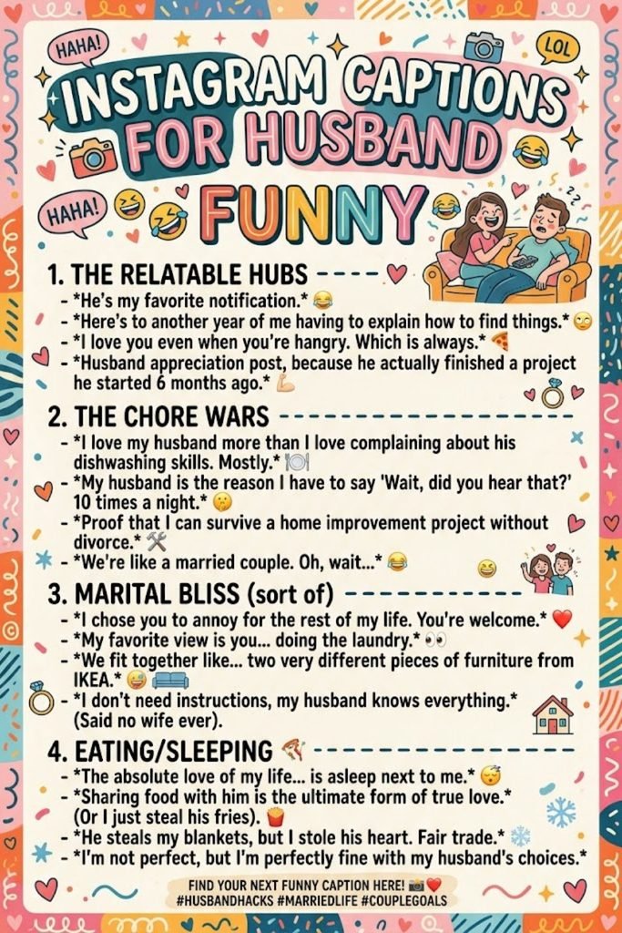 Instagram Captions For Husband Funny