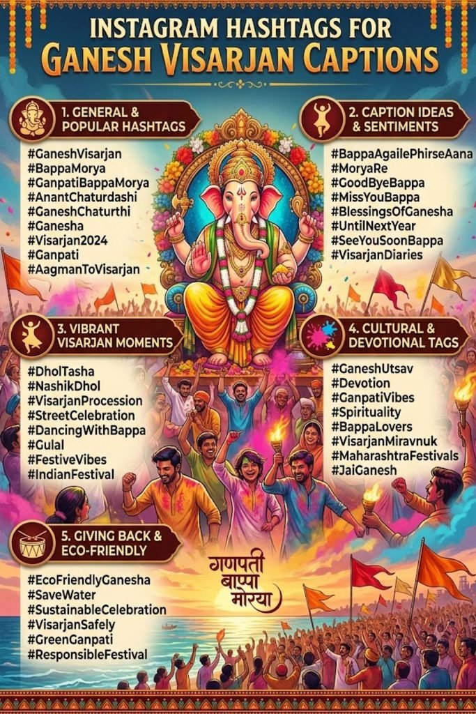 Instagram Hashtags for Ganesh Visarjan Captions