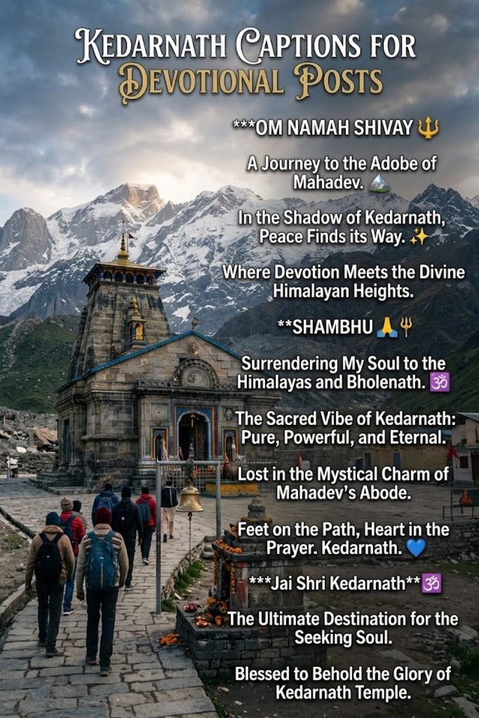 180+ Best Kedarnath Captions for Instagram | Spiritual, Devotional, Travel & Mahadev Captions