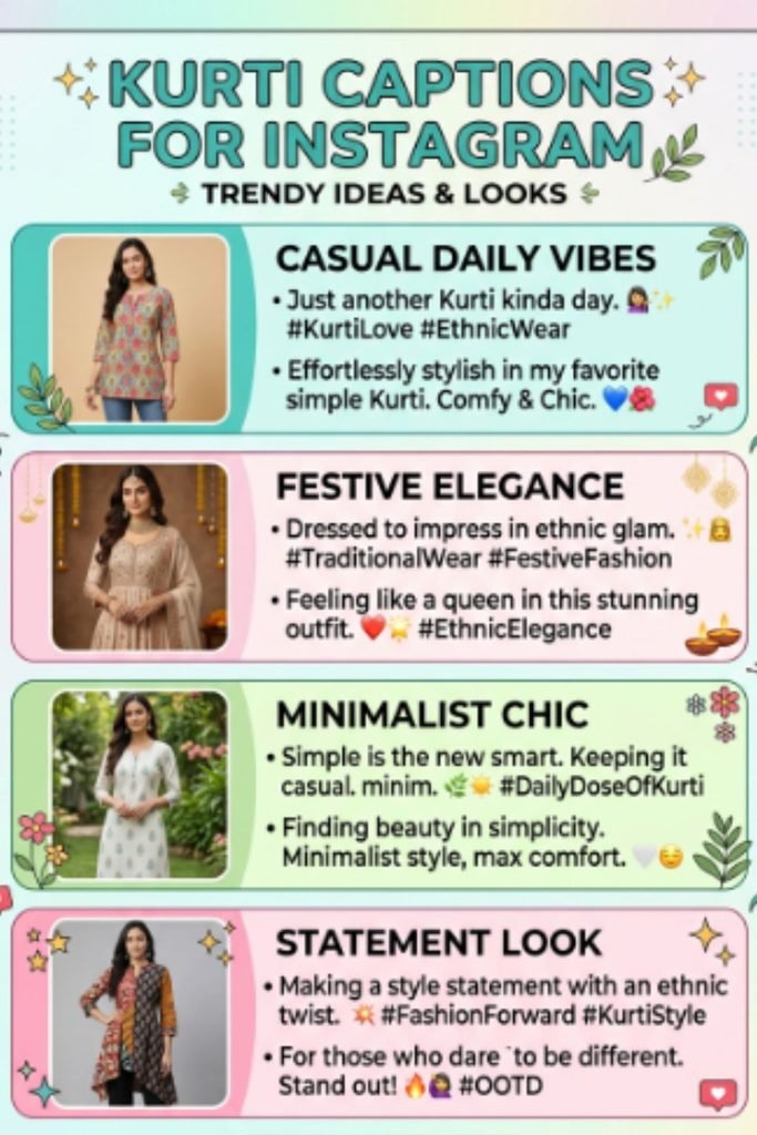 Kurti Captions for Instagram with Emoji