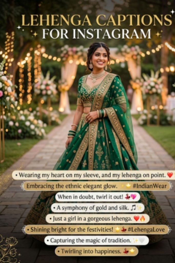 Lehenga Captions for Instagram for Girl