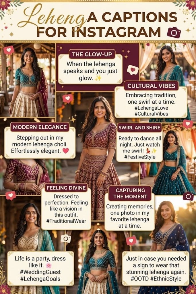 Lehenga Captions for Instagram in English