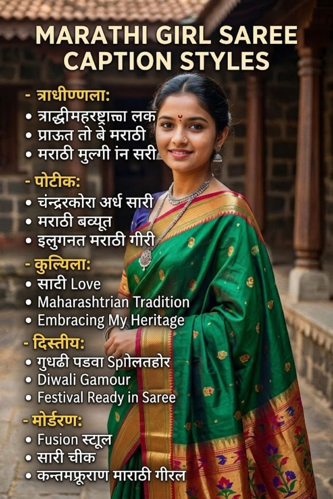 Marathi Girl Saree Caption Styles