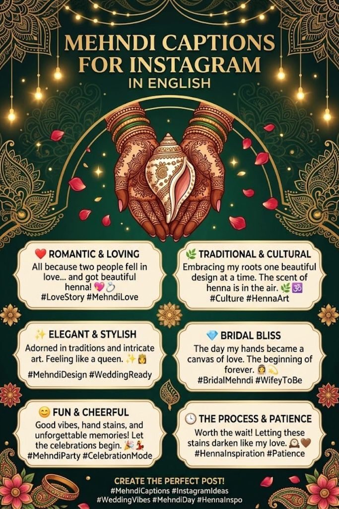 Mehndi Captions For Instagram In English