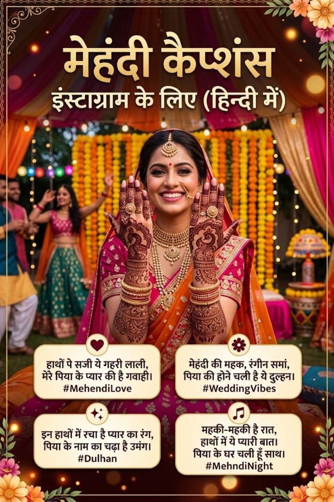 Mehndi Captions For Instagram In Hindi
