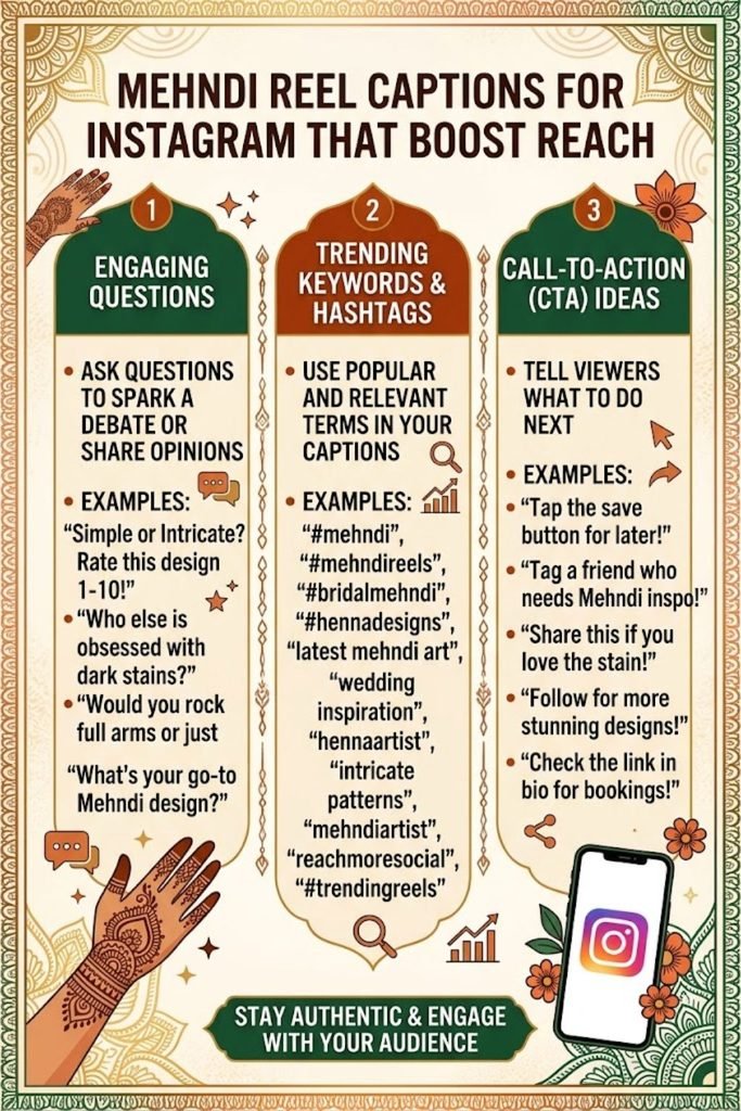 Mehndi Reel Captions For Instagram That Boost Reach