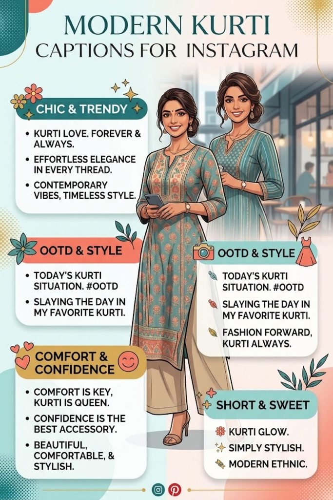 Modern Kurti Captions for Instagram
