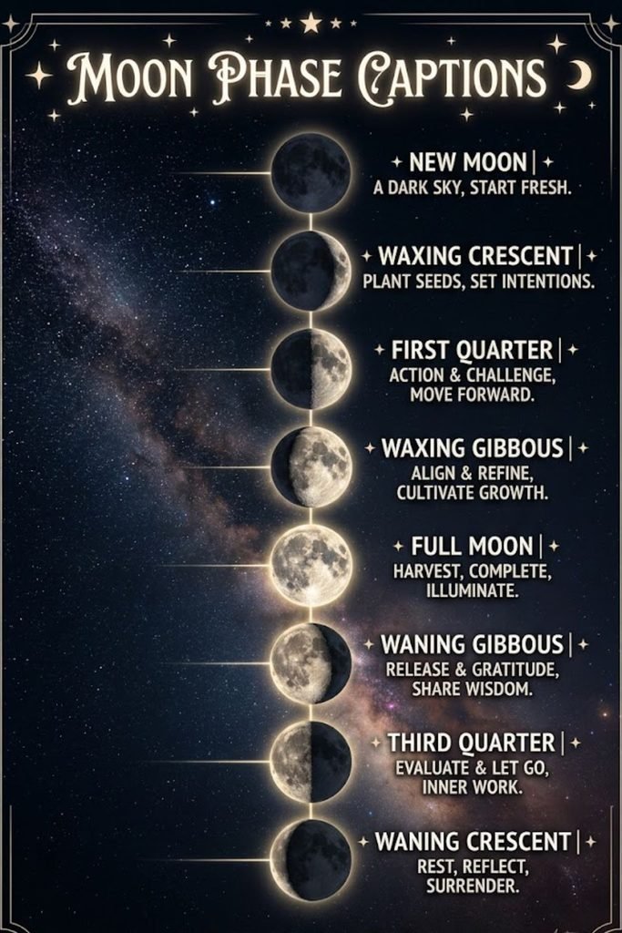 Moon Phase Captions 🌒