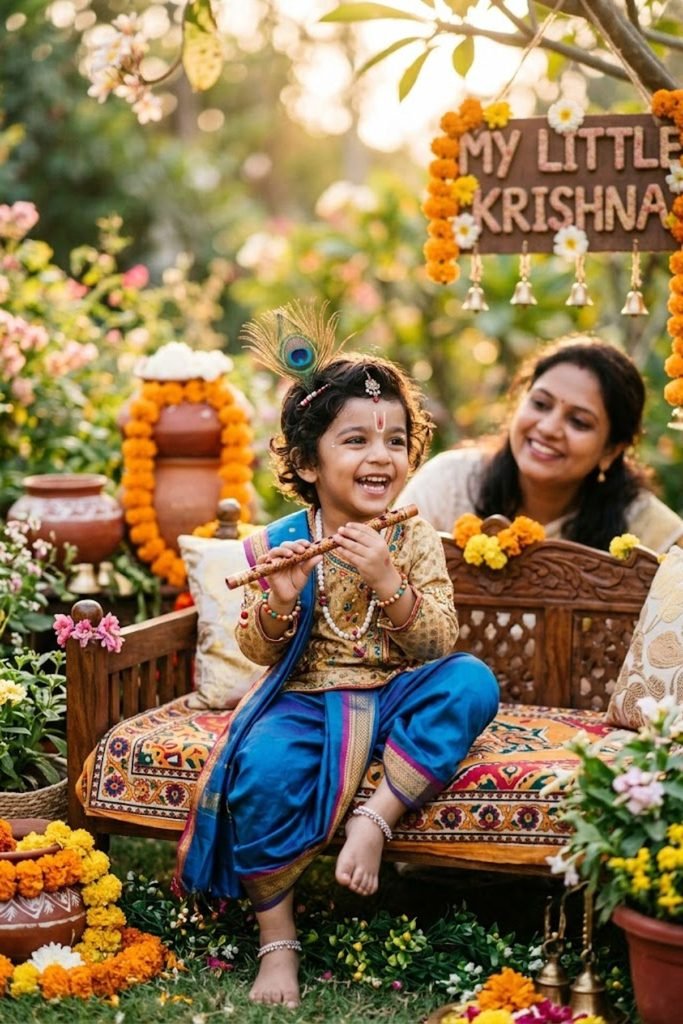 My Little Krishna Caption