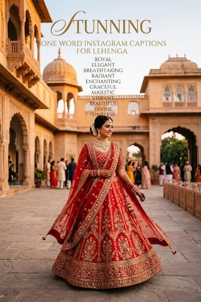 One Word Instagram Captions for Lehenga